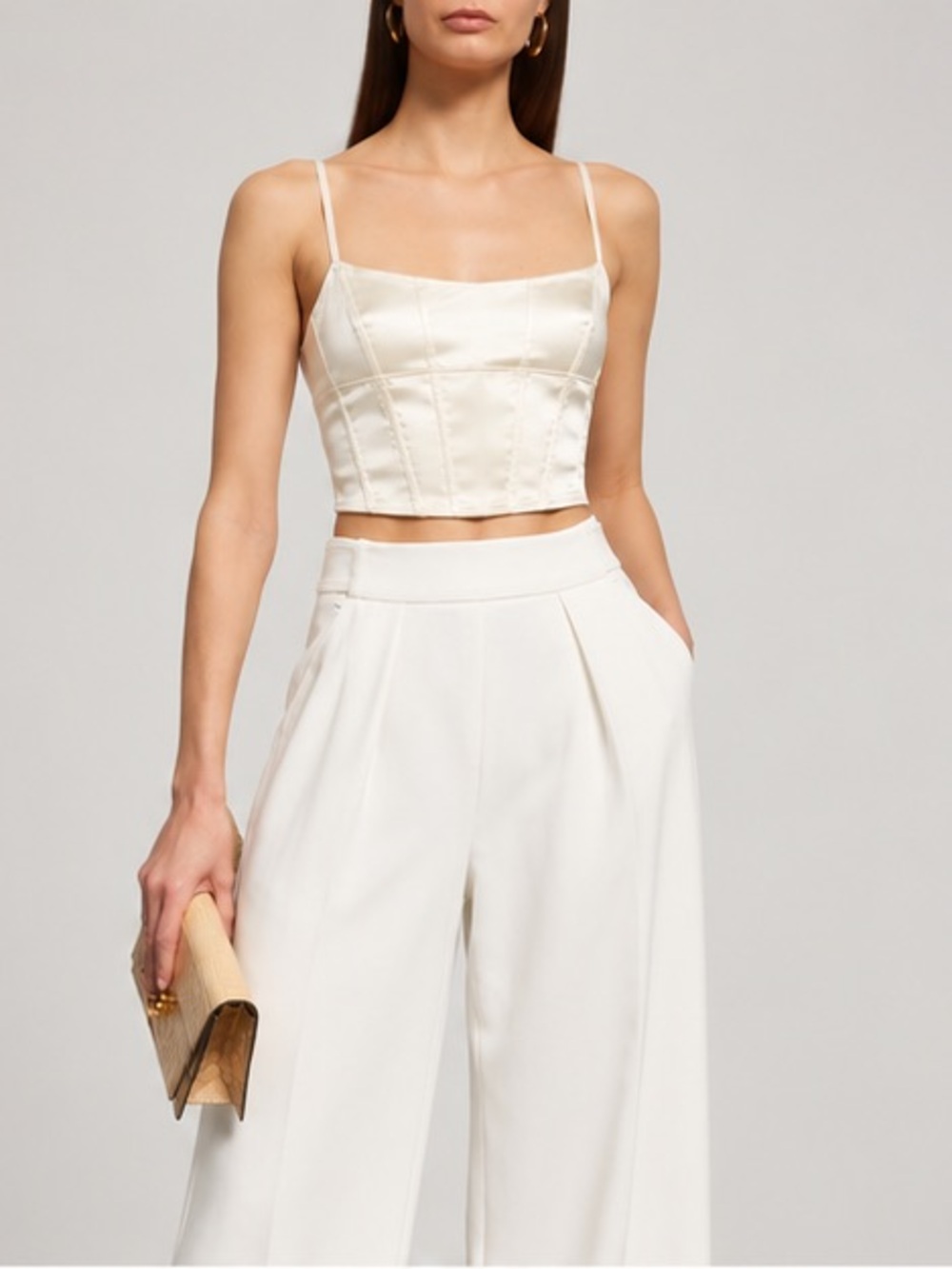 NEW Jason Wu Collection Luxe Shine Crepe Bustier Top size S